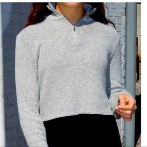 Brandy Melville quarter zip knitted top